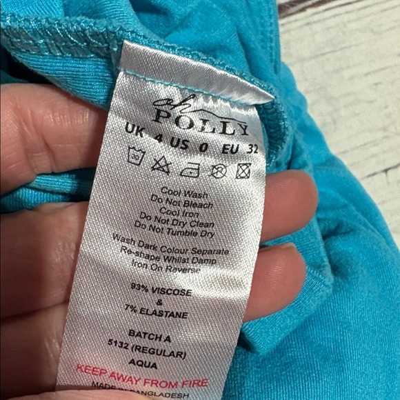 Oh Polly Turquoise Flare Pants sz 0 - Picture 7 of 8